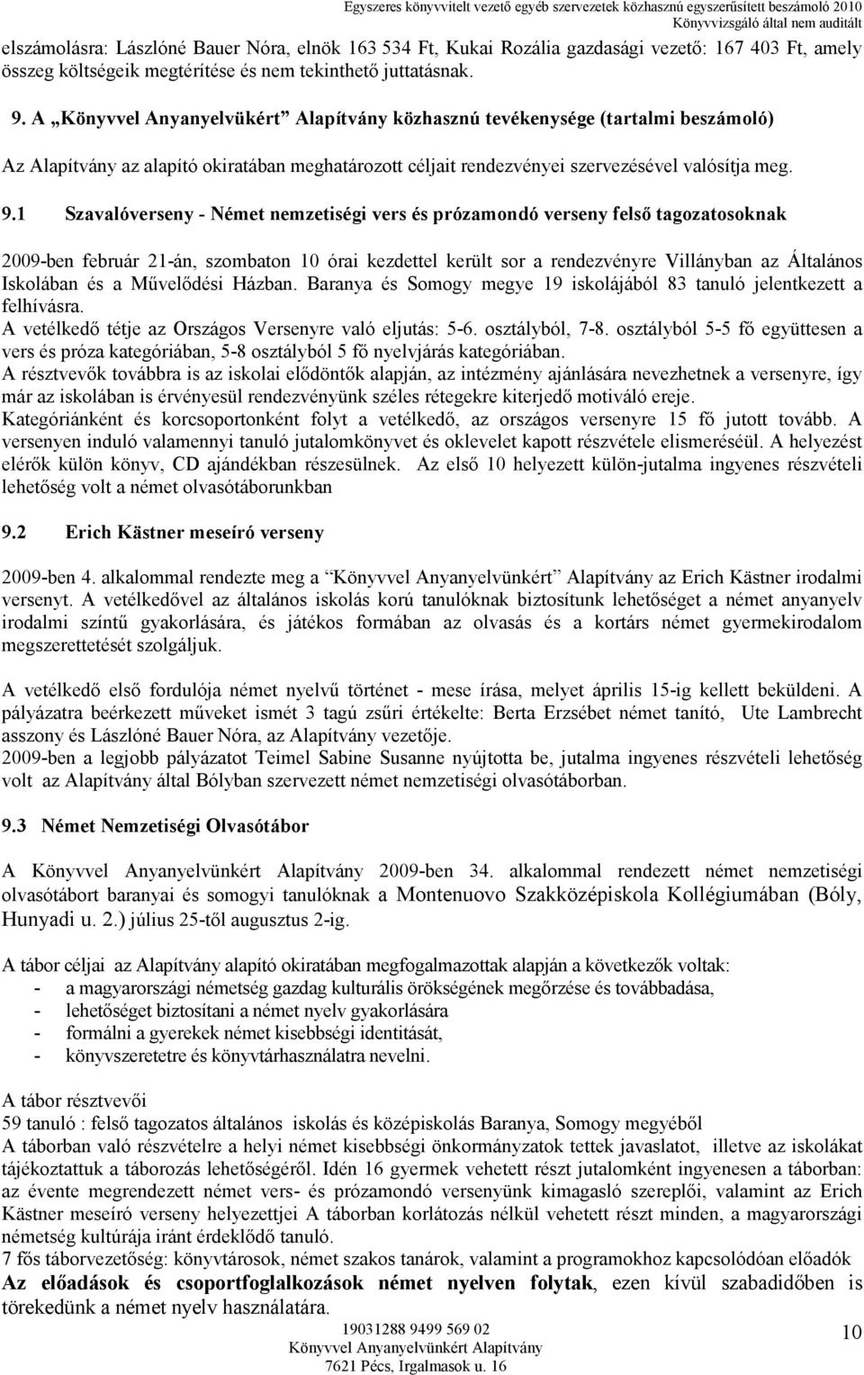 1 Szavalóverseny - Német nemzetiségi vers és prózamondó verseny felsı tagozatosoknak 2009-ben február 21-án, szombaton 10 órai kezdettel került sor a rendezvényre Villányban az Általános Iskolában és