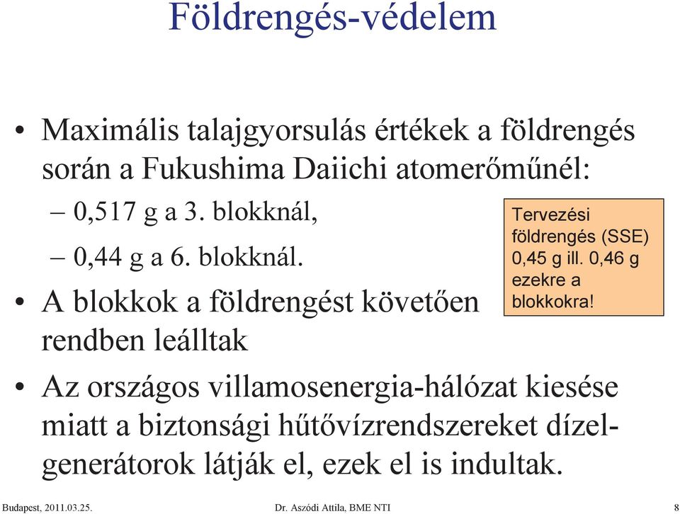 0,44 g a 6. blokknál.