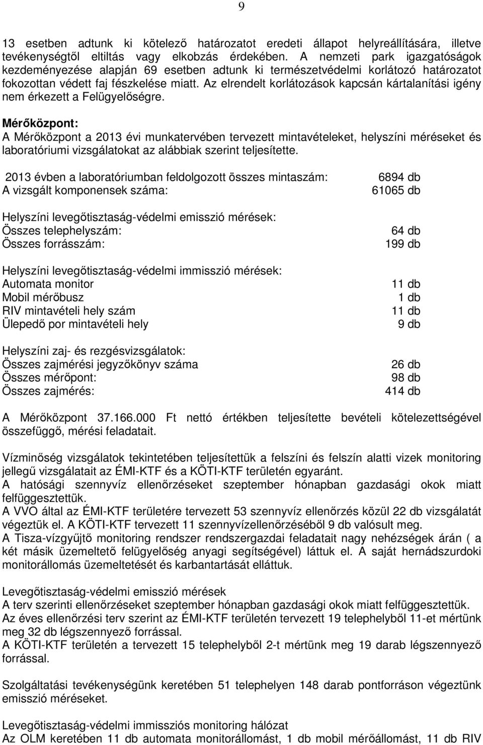 Az elrendelt korlátozások kapcsán kártalanítási igény nem érkezett a Felügyelőségre.