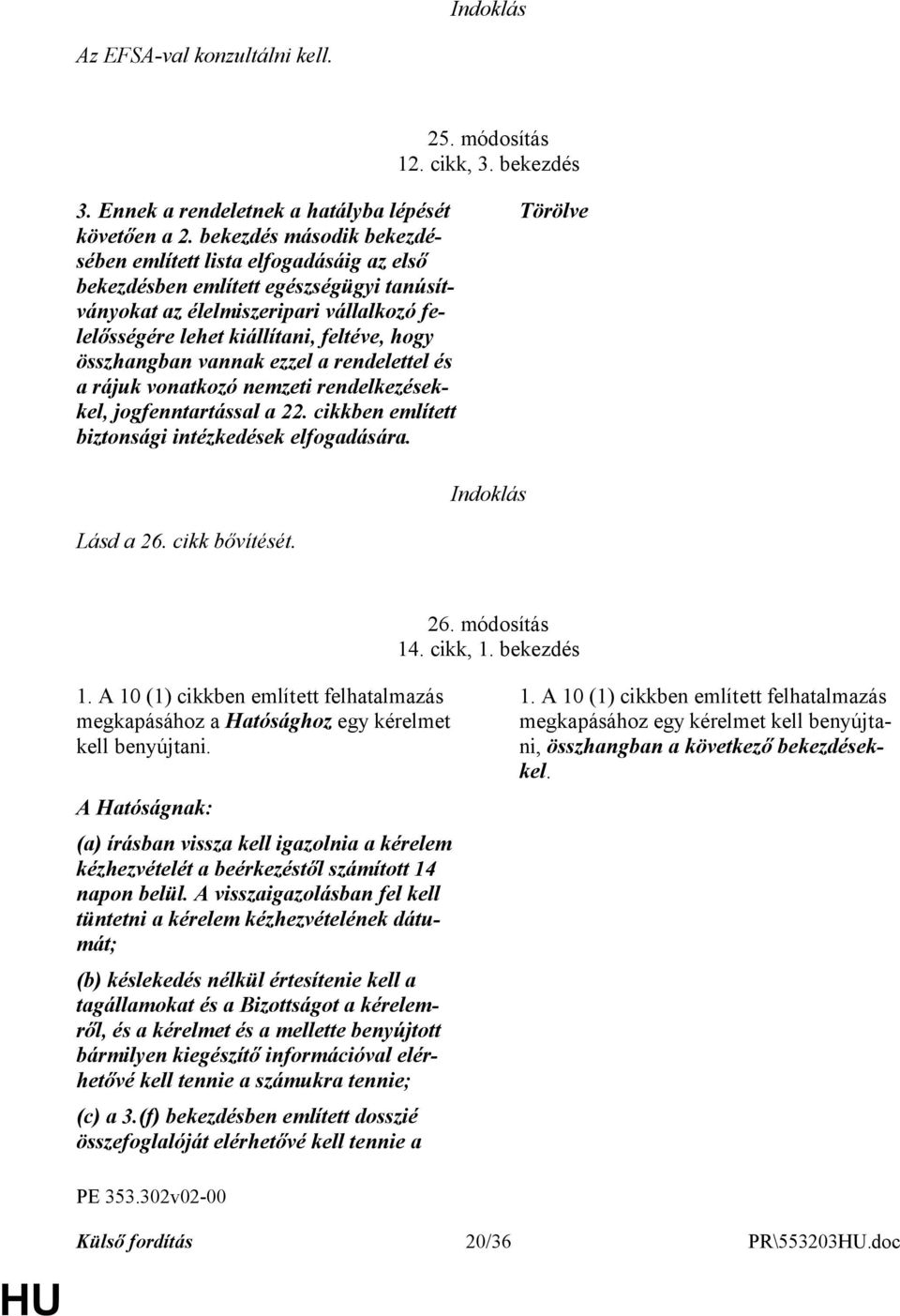 összhangban vannak ezzel a rendelettel és a rájuk vonatkozó nemzeti rendelkezésekkel, jogfenntartással a 22. cikkben említett biztonsági intézkedések elfogadására. Törölve Lásd a 26. cikk bővítését.