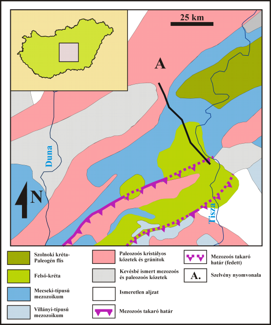 Üledékképződés és tektonikai fejlődéstörténet A Duna-Tisza köze általunk vizsgált részén a Pannon-aljzatát a Tisza-Dácia megaegység.