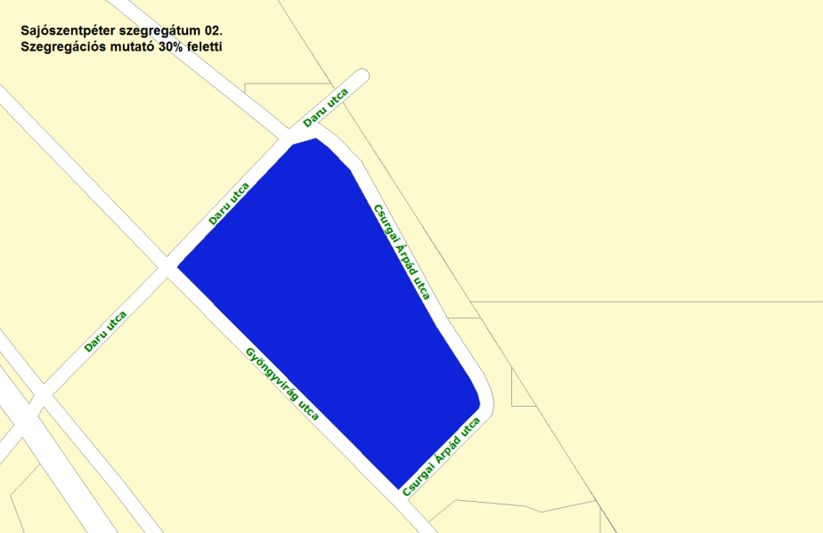 SAJÓSZENTPÉTER Várs Integrált Településfejlesztési Stratégiája 59 Lehatárlás: Daru u. - Csurgai Á. u. - Gyöngyvirág u.