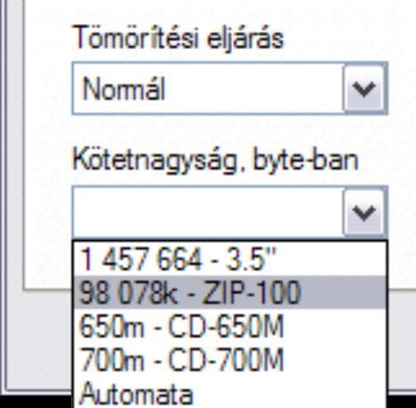 Tömörítés-kicsomagolás - RAR Külső program szükséges, pl.