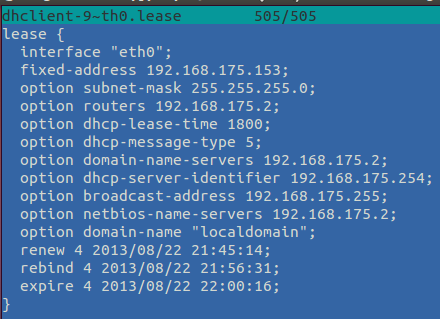 Kliensen /var/lib/dhcp/dhclient-xxxx-ethx.