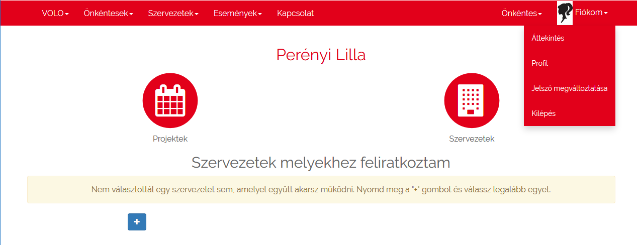 9 4. Első bejelentkezés Bejelentkezéskor az Áttekintés oldal nyílik meg. Ez máskor is megnyitható a Fiókom menüpontból.