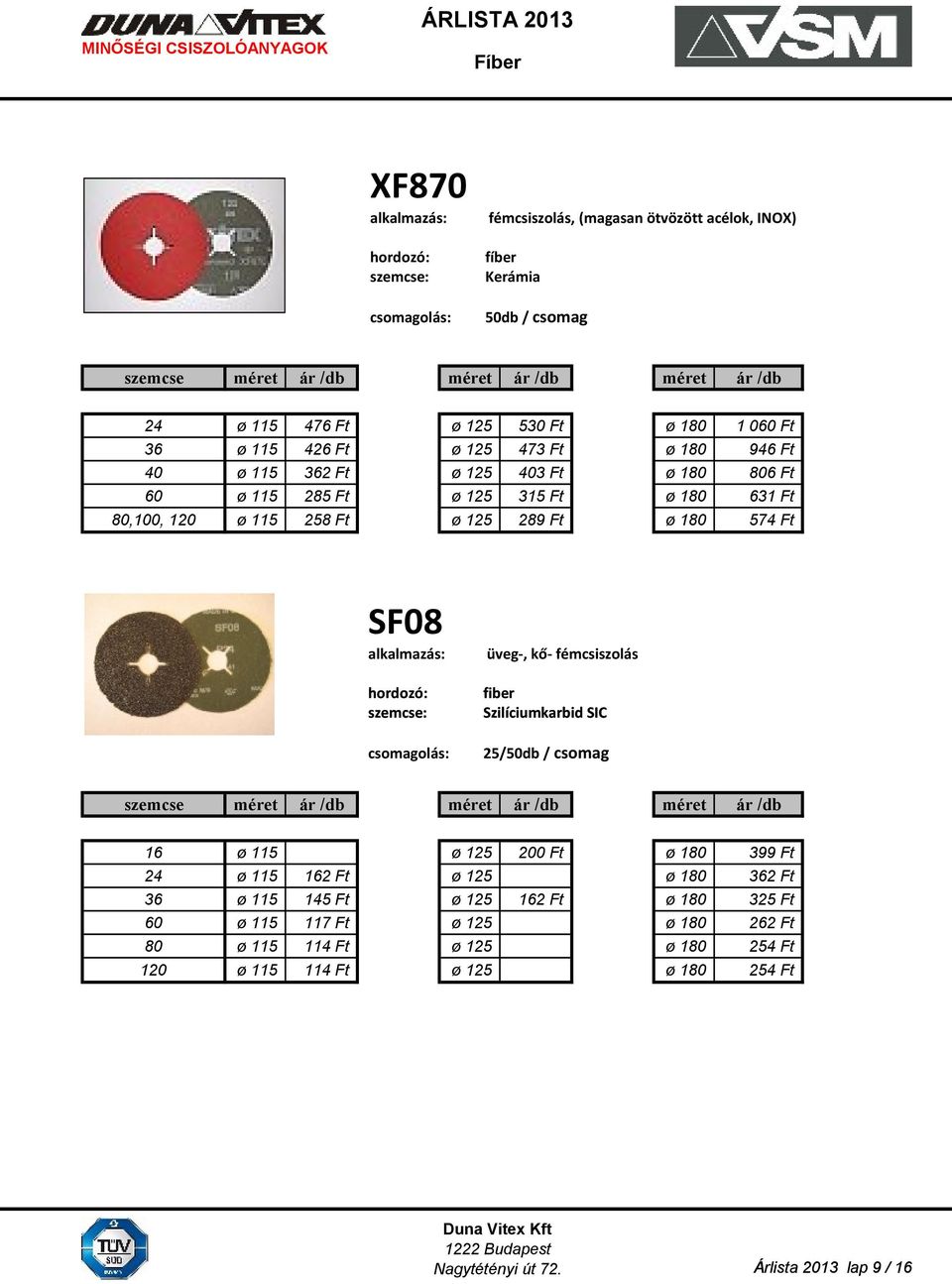 kő- fémcsiszolás fiber Szilíciumkarbid SIC 25/50db / csomag szemcse méret ár /db méret ár /db méret ár /db 16 ø 115 ø 125 200 Ft ø 180 399 Ft 24 ø 115 162 Ft ø 125 ø 180 362 Ft 36 ø