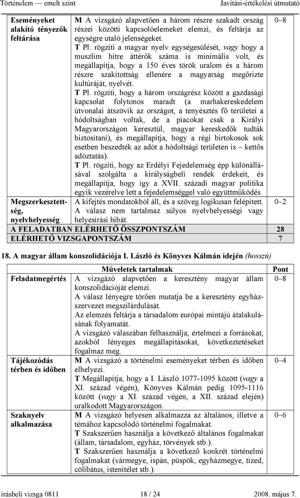 rögzíti a magyar nyelv egységesülését, vagy hogy a muszlim hitre áttérők száma is minimális volt, és megállapítja, hogy a 150 éves török uralom és a három részre szakítottság ellenére a magyarság