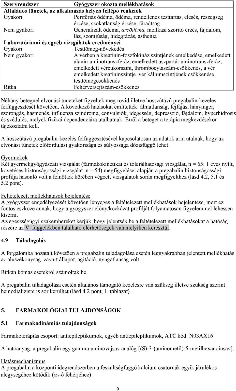 kreatinin-foszfokináz szintjének emelkedése, emelkedett alanin-aminotranszferáz, emelkedett aszpartát-aminotranszferáz, emelkedett vércukorszint, thrombocytaszám-csökkenés, a vér emelkedett