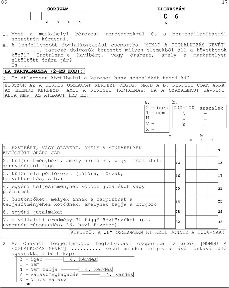 Ez átlagosan körülbelül a kereset hány százalékát teszi ki? ELŐSZÖR AZ A KÉRDÉS OSZLOPÁT KÉRDEZD VÉGIG, MAJD A B. KÉRDÉST CSAK ARRA AZ ELEMRE KÉRDEZD, AMIT A KERESET TARTALMAZ!