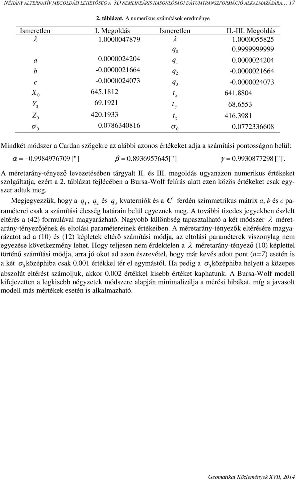 9987798 ["]. A méretráy-téyező levezetéée tárgylt II. é III. megoldá ugyzo umerku értékeket zolgálttj ezért. tálázt fejléée Bur-Wolf felírá ltt eze közö értékeket k egyzer dtuk meg.