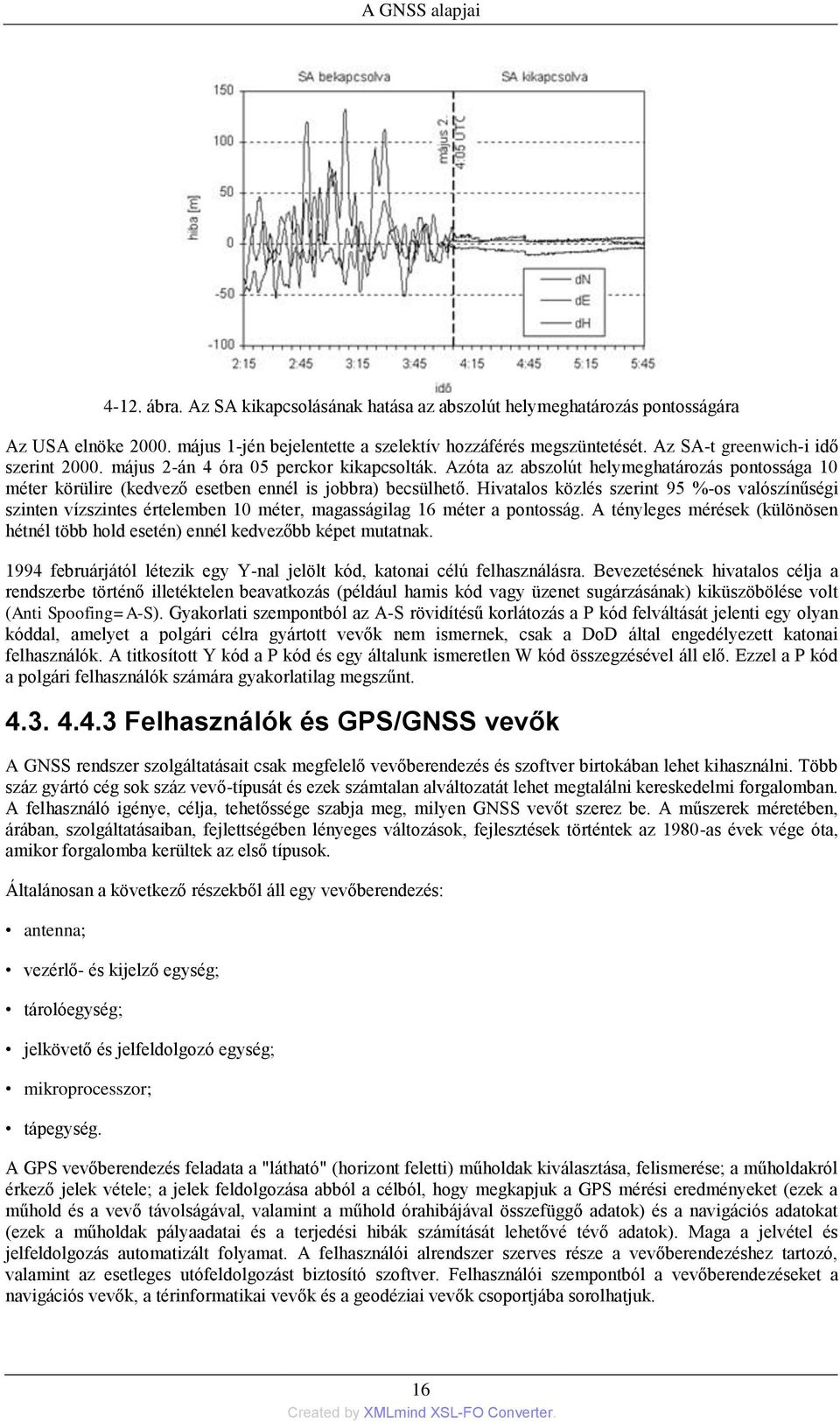 Hivatalos közlés szerint 95 %-os valószínűségi szinten vízszintes értelemben 10 méter, magasságilag 16 méter a pontosság.