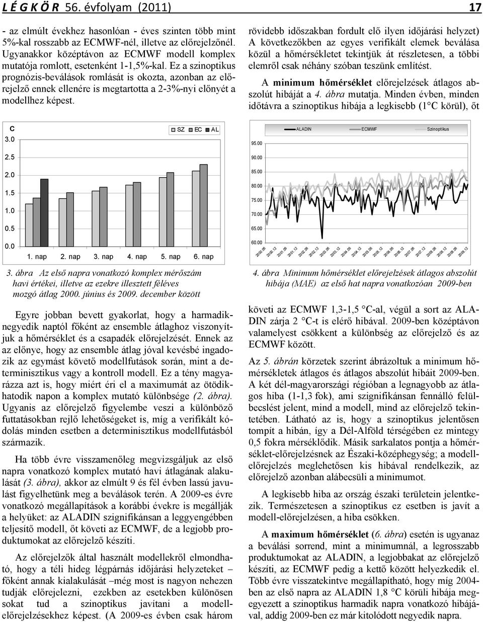 Ez a szinoptikus prognózis-beválások romlását is okozta, azonban az előrejelző ennek ellenére is megtartotta a 2-3%-nyi előnyét a modellhez képest.