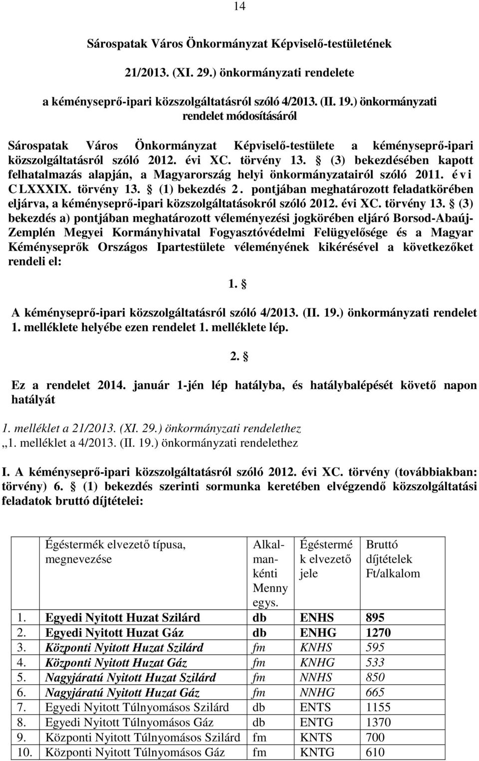 (3) bekezdésében kapott felhatalmazás alapján, a Magyarország helyi önkormányzatairól szóló 2011. é v i C LXXXIX. törvény 13. (1) bekezdés 2.