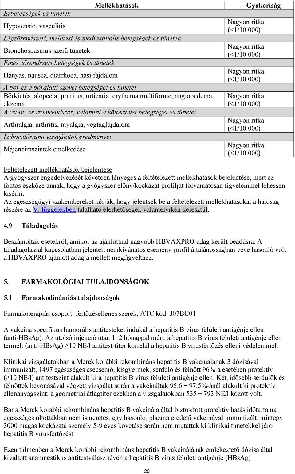 valamint a kötőszövet betegségei és tünetei Arthralgia, arthritis, myalgia, végtagfájdalom Laboratóriumi vizsgálatok eredményei Májenzimszintek emelkedése Gyakoriság Feltételezett mellékhatások