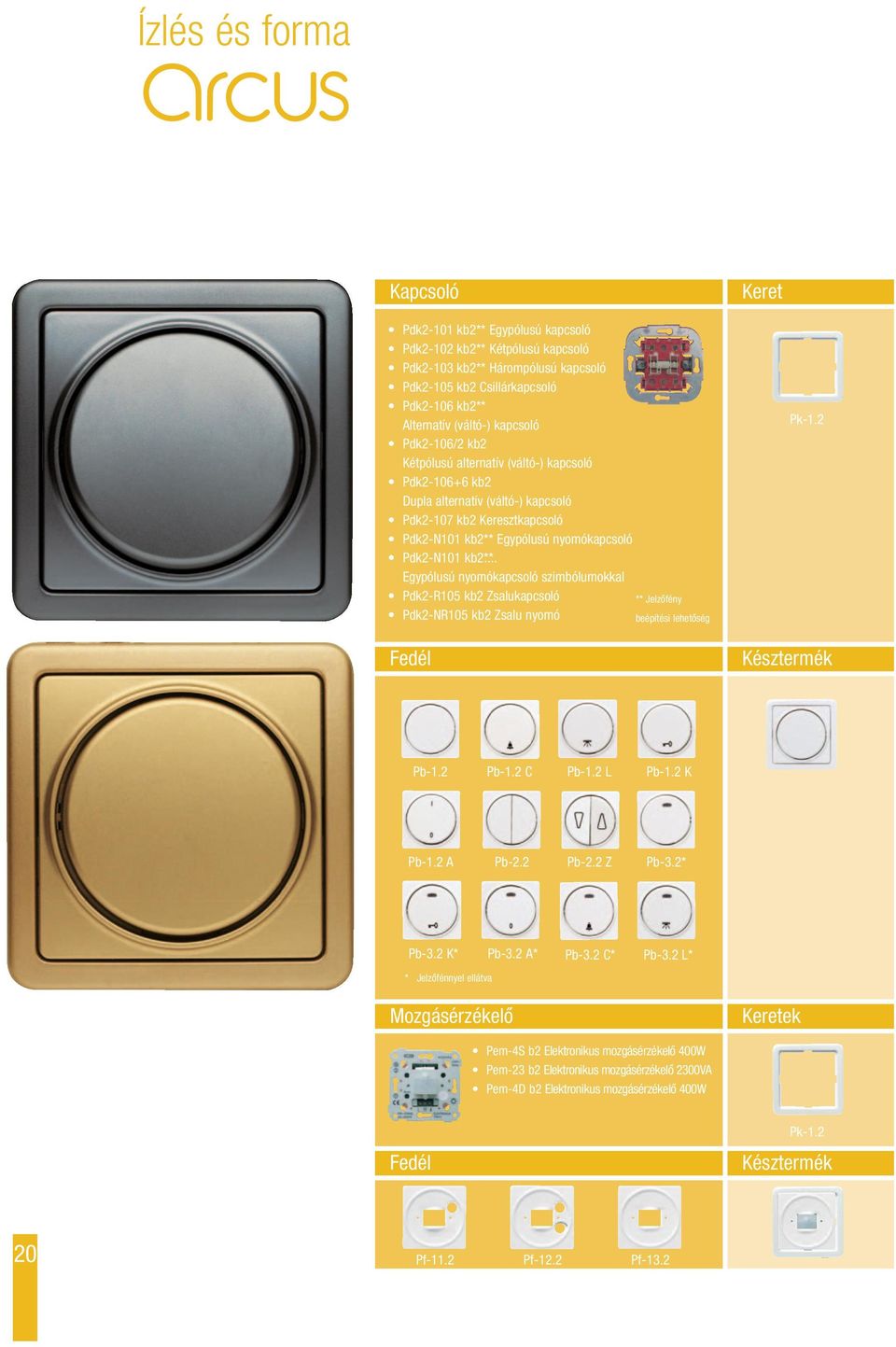 .. Egypólusú nyomókapcsoló szimbólumokkal Pdk2-R105 kb2 Zsalukapcsoló ** Jelzôfény Pdk2-NR105 kb2 Zsalu nyomó beépítési lehetôség Fedél Késztermék Pb-1.2 Pb-1.2 C Pb-1.2 L Pb-1.2 K Pb-1.2 A Pb-2.