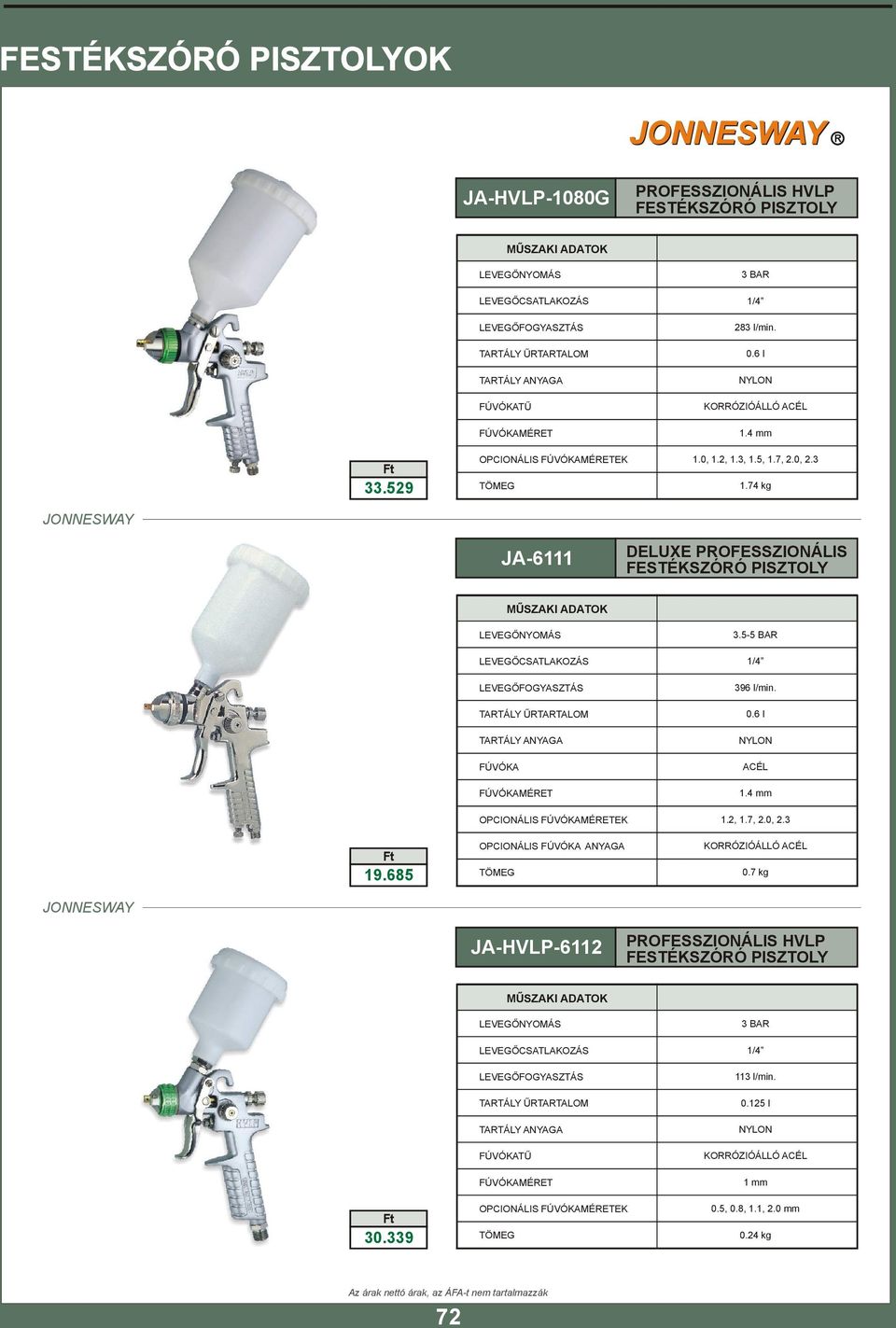 685 TARTÁLY ŰRTARTALOM TARTÁLY ANYAGA FÚVÓKA FÚVÓKAMÉRET OPCIONÁLIS FÚVÓKAMÉRETEK OPCIONÁLIS FÚVÓKA ANYAGA 3.5-5 BAR 396 l/min. 0.6 l NYLON ACÉL 1.4 mm 1.2, 1.7, 2.0, 2.