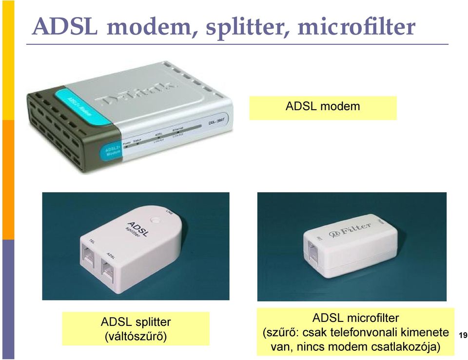 microfilter (szűrő: csak telefonvonali