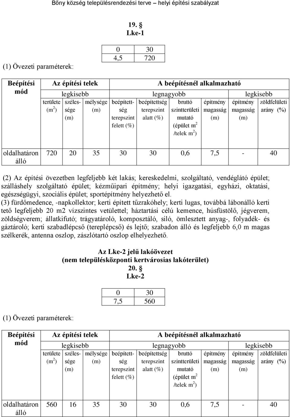 (3) fürdőmedence, -napkollektor; kerti épített tűzrakóhely; kerti lugas, továbbá lábon kerti tető legfeljebb 20 m2 vízszintes vetülettel; háztartási célú kemence, húsfüstölő, jégverem, zöldségverem;