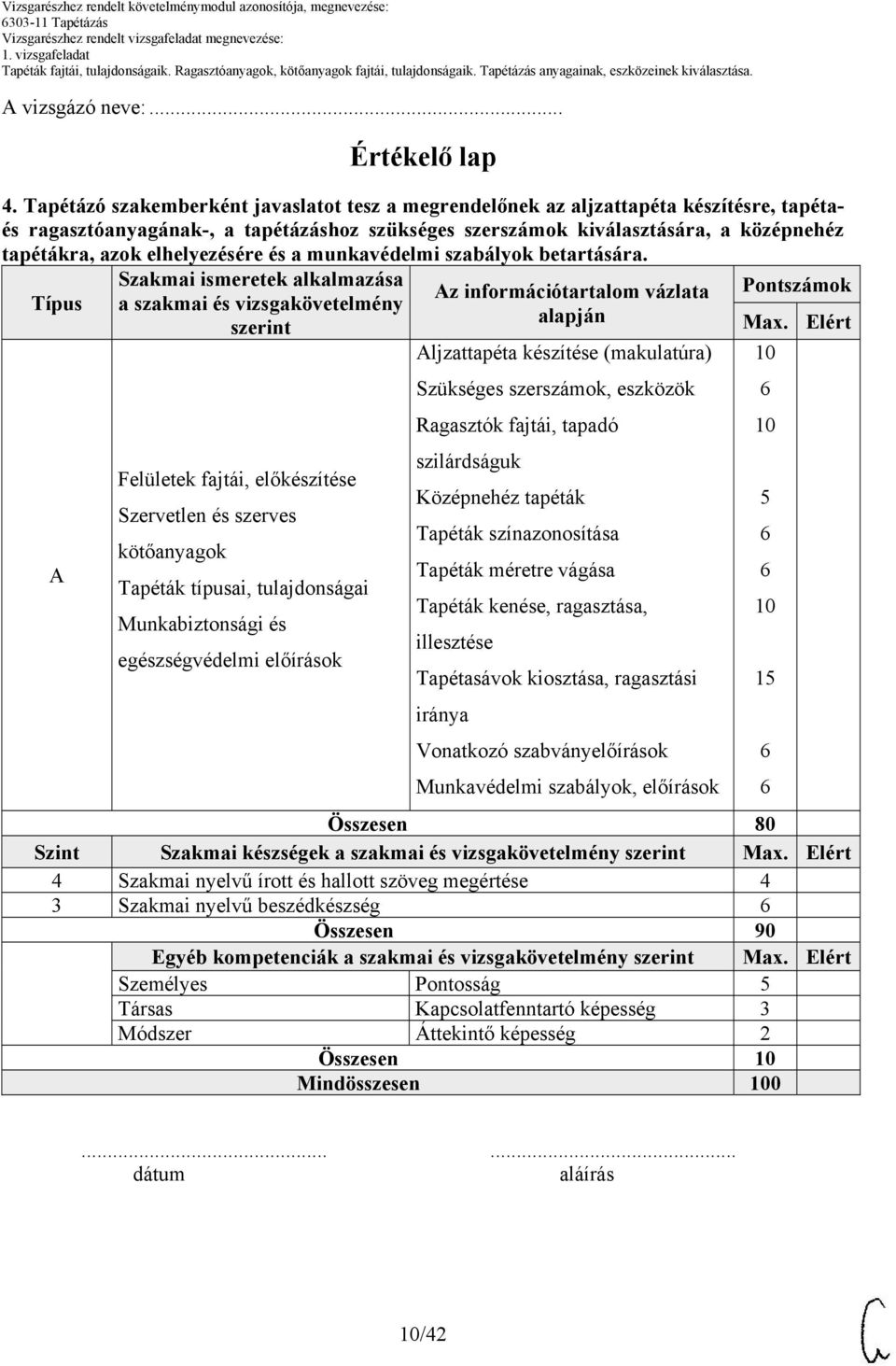 elhelyezésére és a munkavédelmi szabályok betartására.