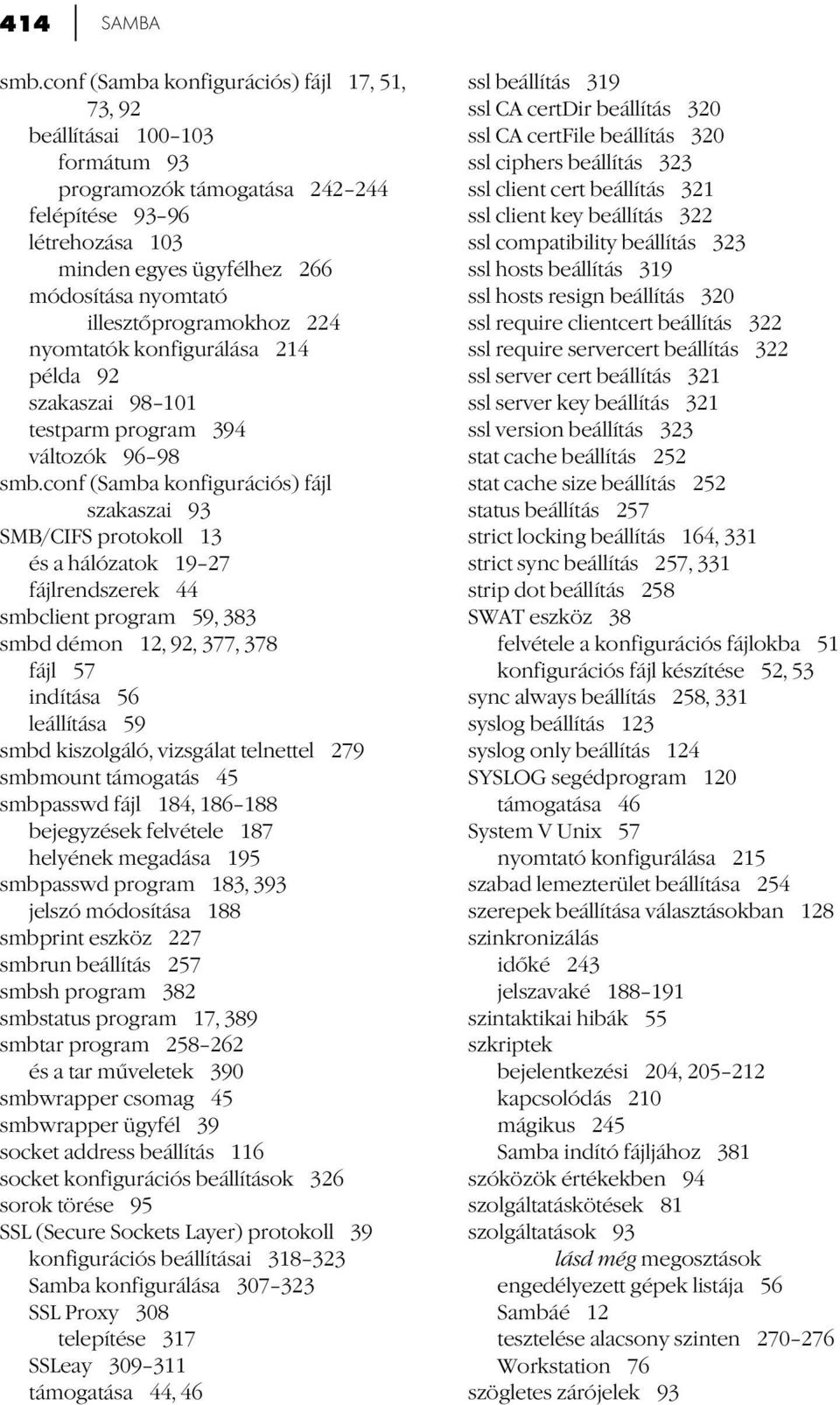 illesztőprogramokhoz 224 nyomtatók konfigurálása 214 példa 92 szakaszai 98 101 testparm program 394 változók 96 98 smb.