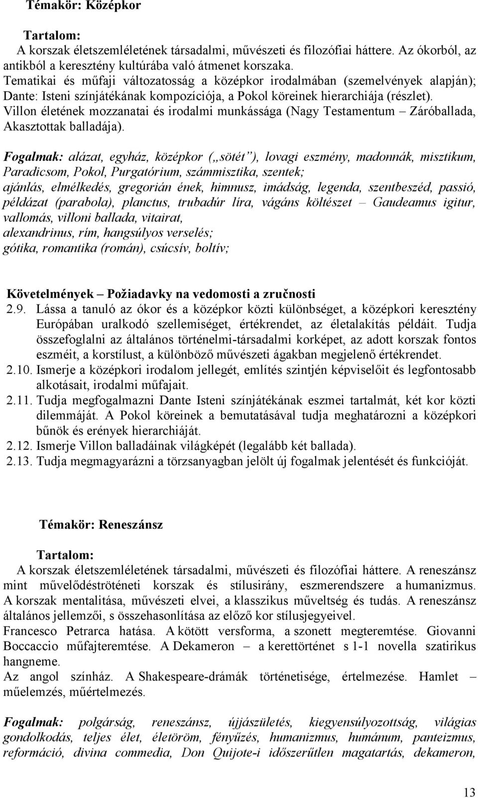 Villon életének mozzanatai és irodalmi munkássága (Nagy Testamentum Záróballada, Akasztottak balladája).