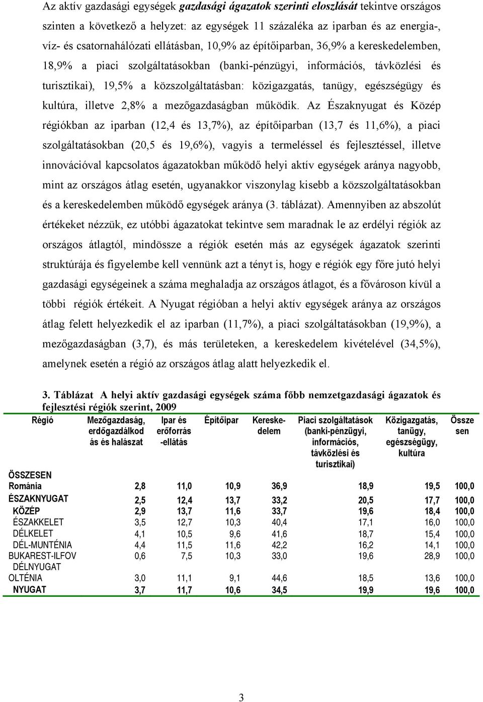 egészségügy és kultúra, illetve 2,8% a mezőgazdaságban működik.