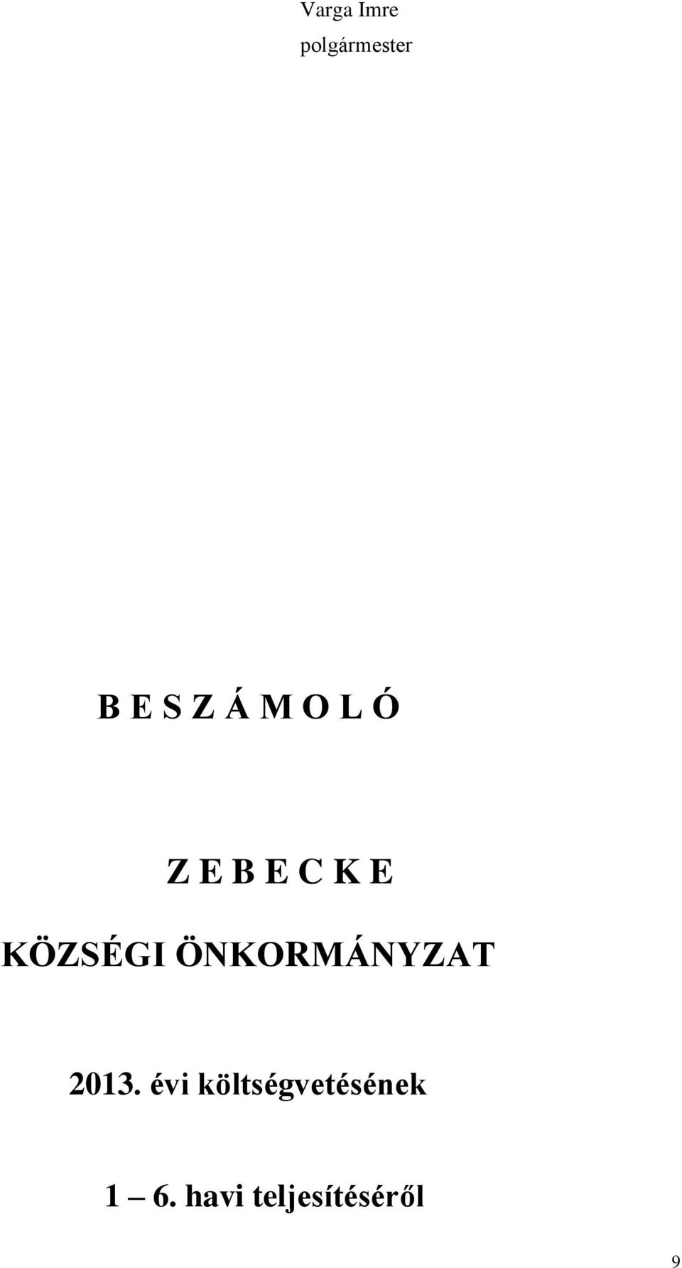 ÖNKORMÁNYZAT 2013.