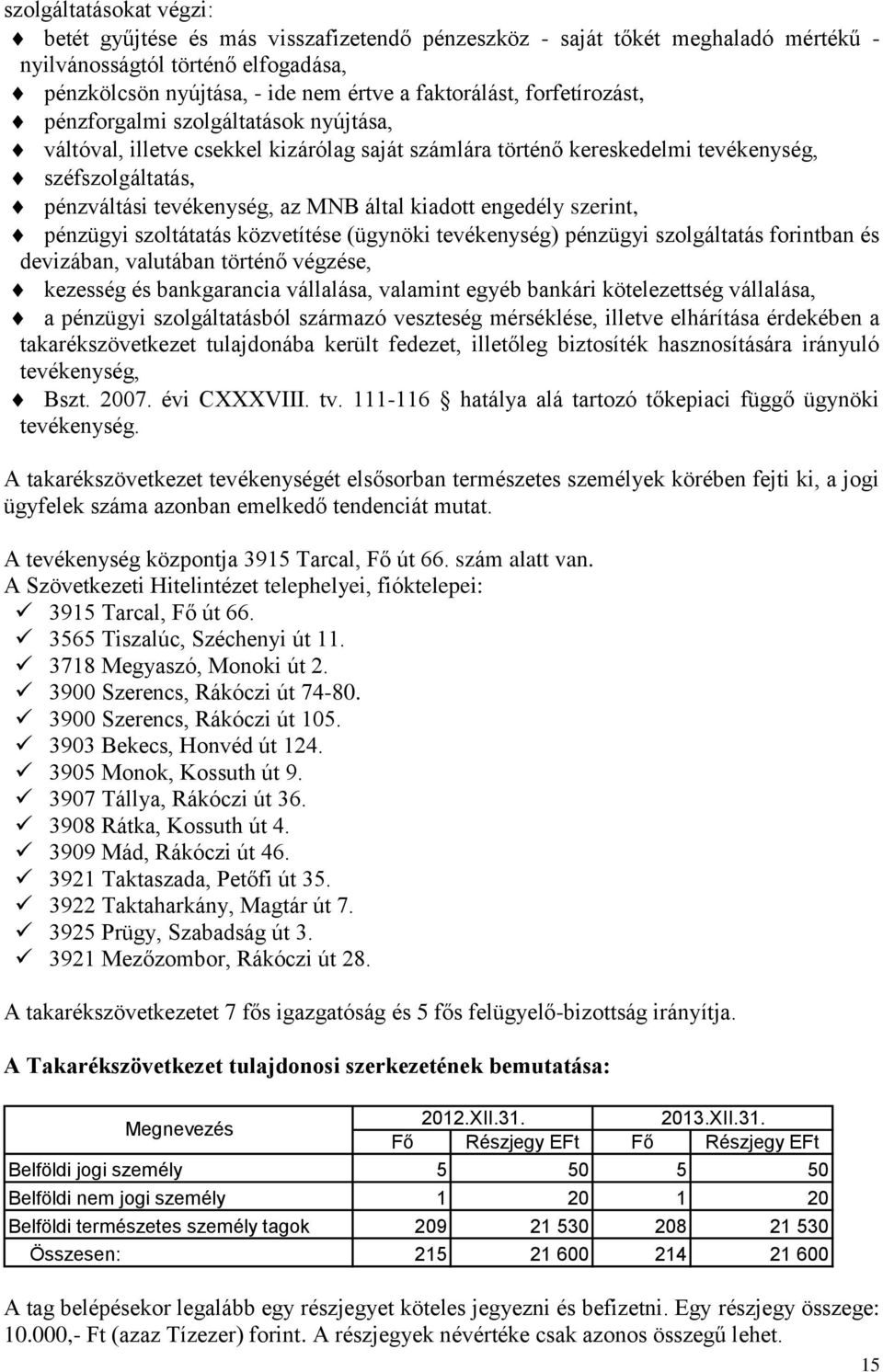 kiadott engedély szerint, pénzügyi szoltátatás közvetítése (ügynöki tevékenység) pénzügyi szolgáltatás forintban és devizában, valutában történő végzése, kezesség és bankgarancia vállalása, valamint