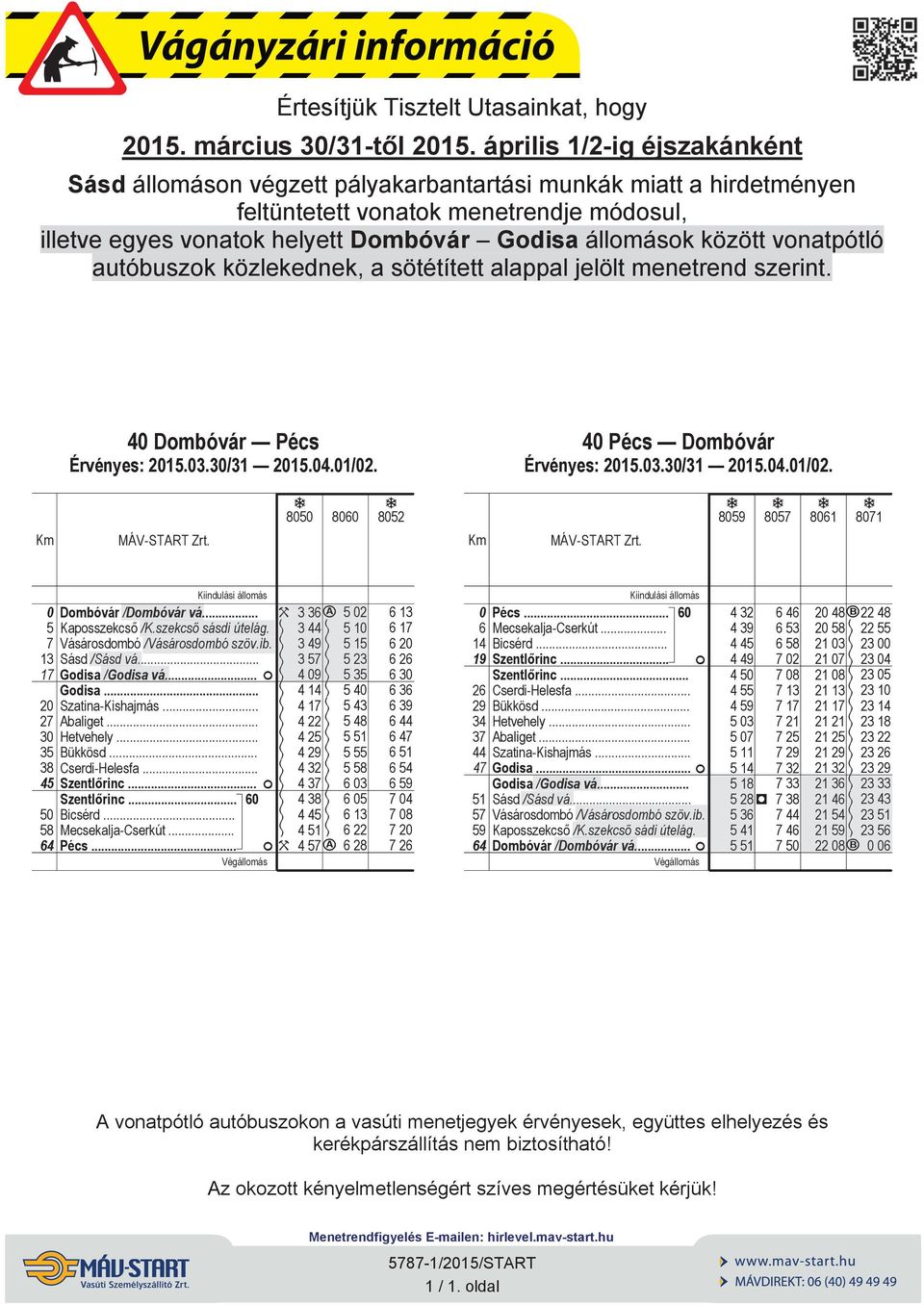 vontpótló utóbuszok közlekednek, sötétített lppl jelölt menetrend szerint. 4 Dombóvár Pécs 4 Pécs Dombóvár 85 86 852 859 857 861 871 Dombóvár /Dombóvár vá.. H 336 c 52 5 Kposszekcs /K.