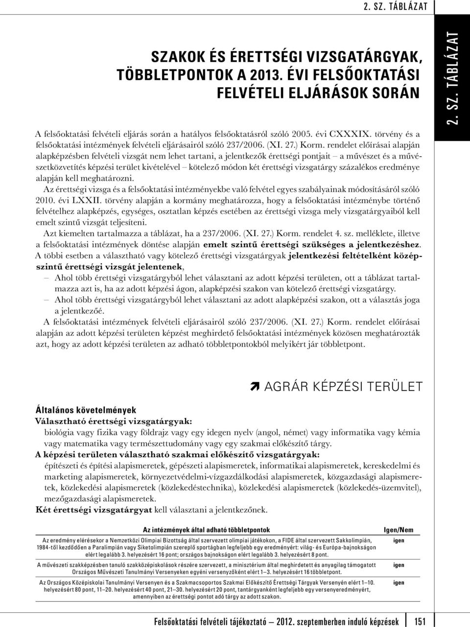 rendelet előírásai alapján alapképzben felvételi vizsgát lehet tartani, a jelentkezők érettségi pontjait a művzet a művzetközvetít képzi terület kivételével kötelező módon két érettségi vizsgatárgy