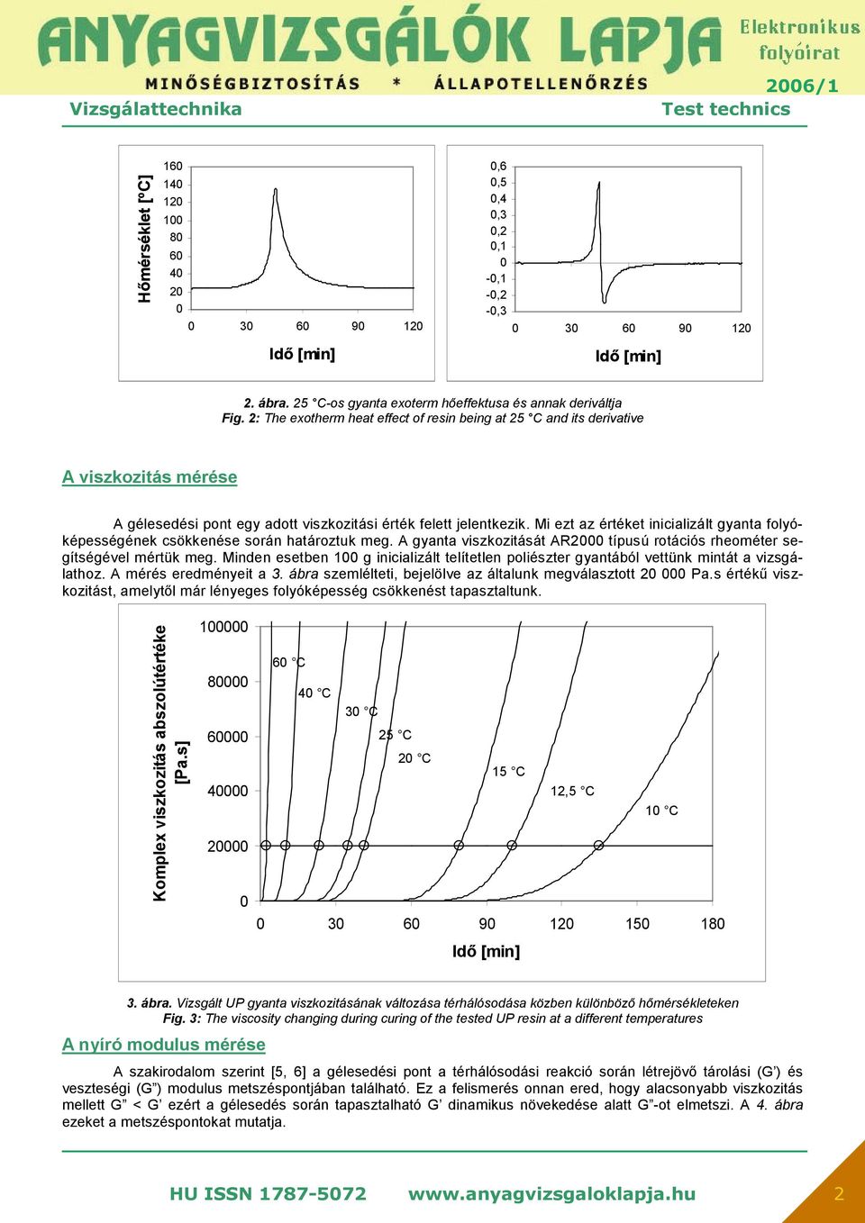 Mi ezt az értéket inicializált gyanta folyóképességének csökkenése során határoztuk meg. A gyanta viszkozitását AR2 típusú rotációs rheométer segítségével mértük meg.