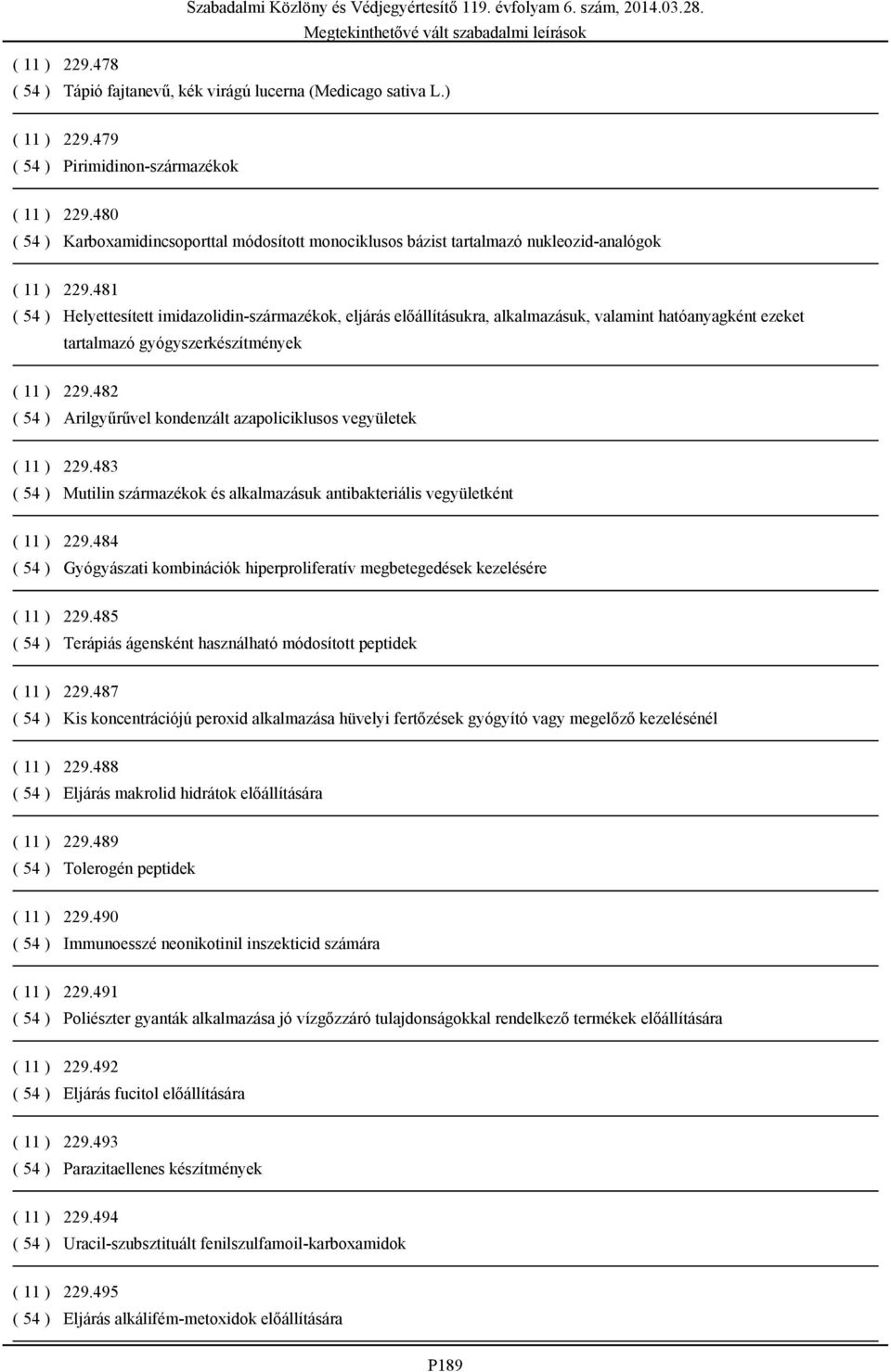 481 ( 54 ) Helyettesített imidazolidin-származékok, eljárás előállításukra, alkalmazásuk, valamint hatóanyagként ezeket tartalmazó gyógyszerkészítmények ( 11 ) 229.