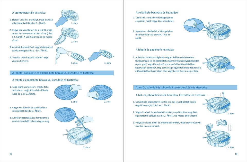 A ventilátort soha ne mossa vízzel! 3. A szűrőt hajszárítóval vagy kéziseprűvel tisztítsa meg (Lásd a 3. és 4. Ábrát). 2. ábra 2. Nyomja az oladlkefét a főtengelyhez majd szorítsa rá a csavart.