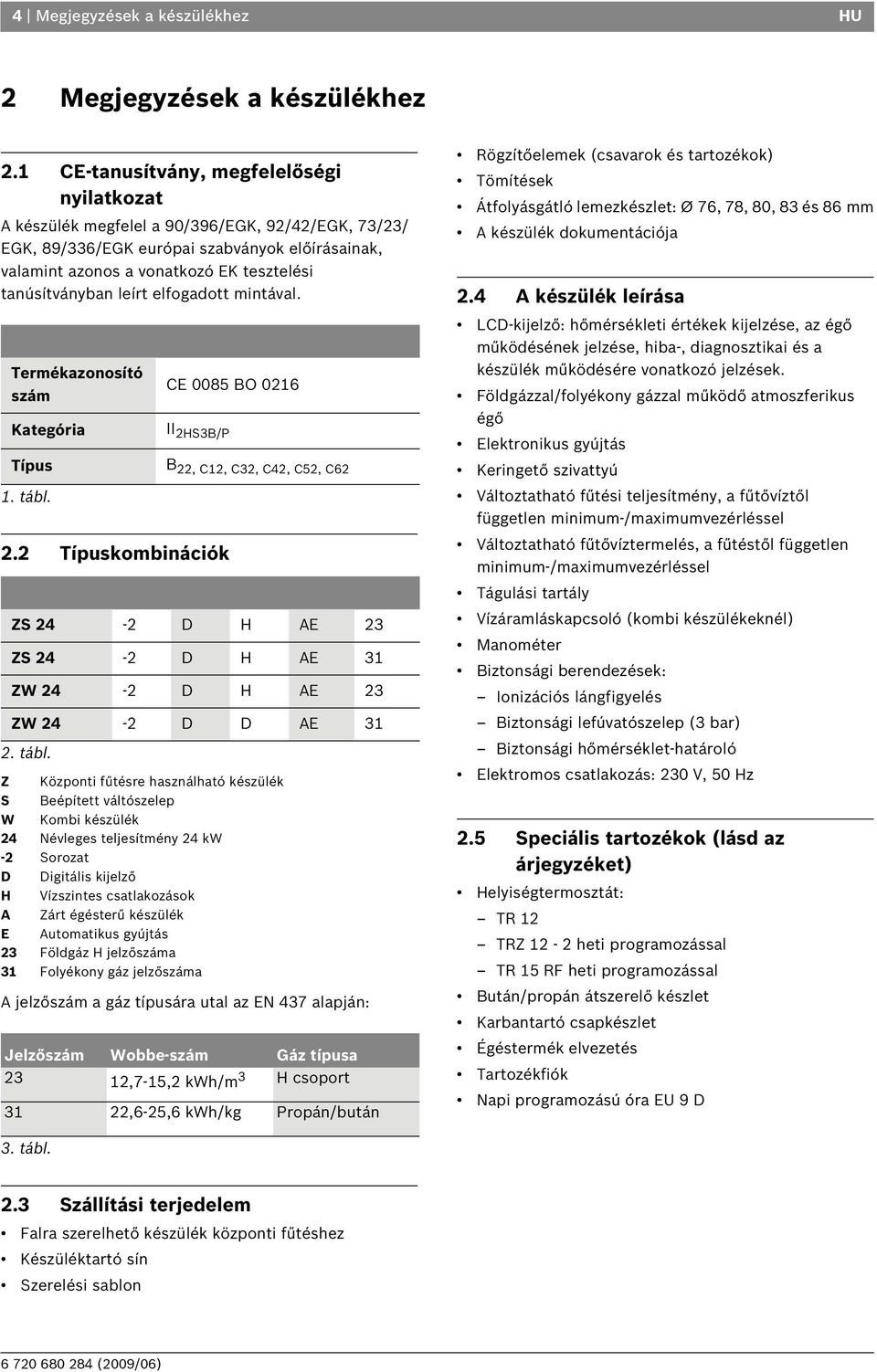 tanúsítványban leírt elfogadott mintával. Termékazonosító szám Kategória Típus 1. tábl. 2.