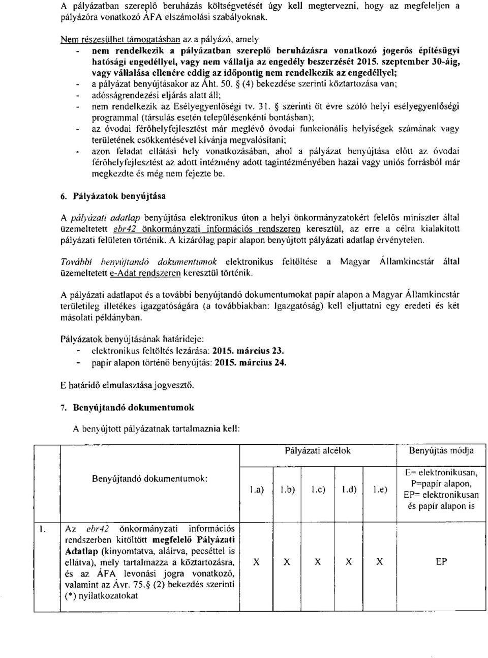 szeptember 30-áig, vagy vállalása ellenére eddig az időpontig nem rendelkezik az engedéllyel; a pályázat benyújtásakor az Aht. 50.