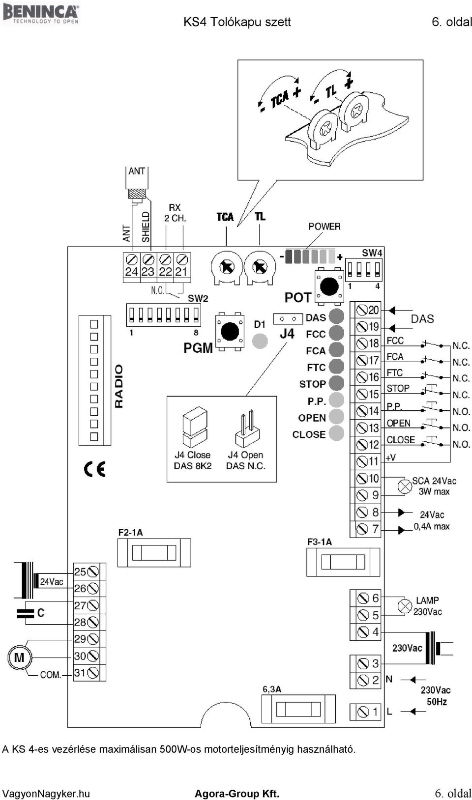 maximálisan 500W-os