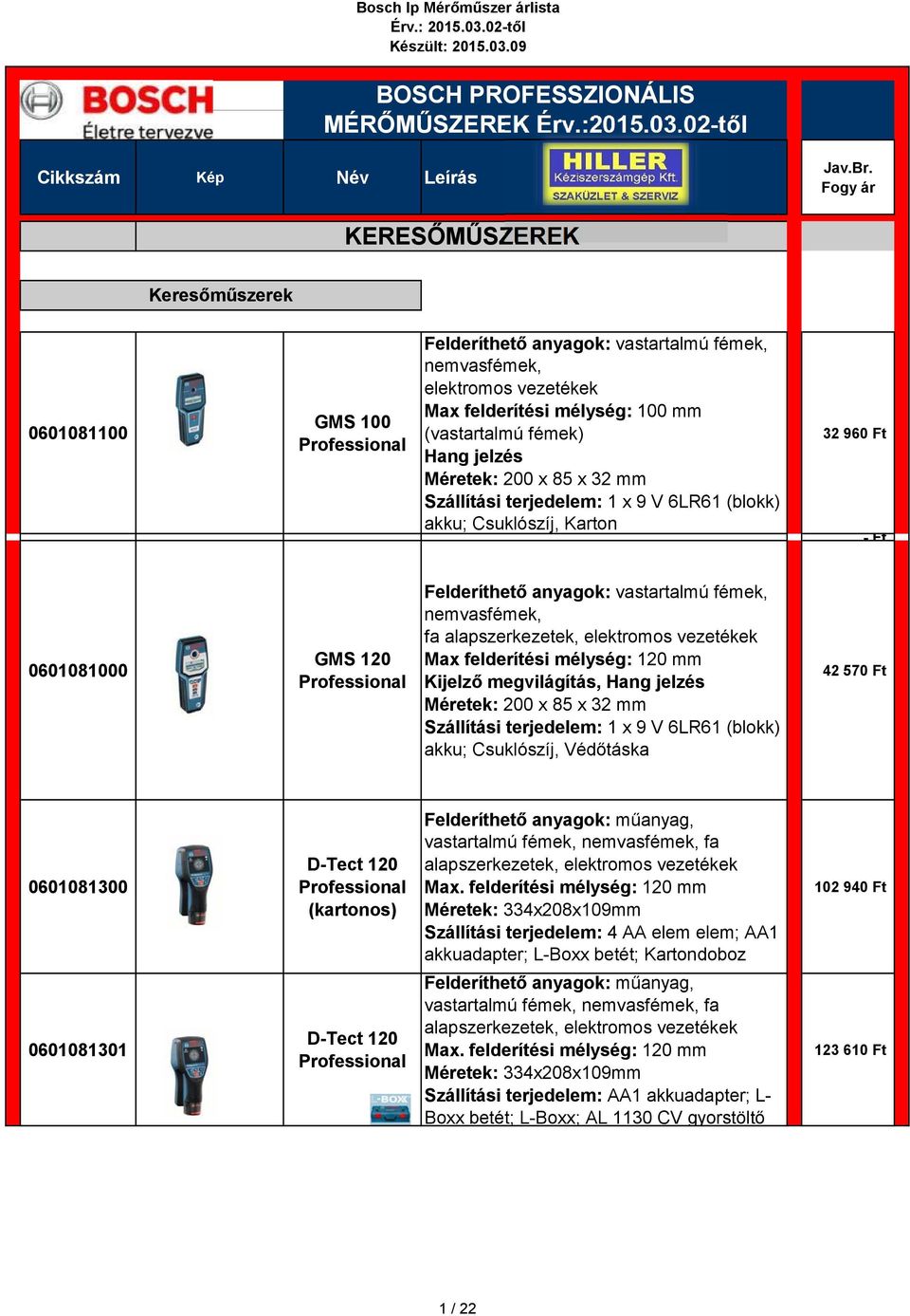 elektromos vezetékek Max felderítési mélység: 120 mm Kijelző megvilágítás, Hang jelzés Méretek: 200 x 85 x 32 mm Szállítási terjedelem: 1 x 9 V 6LR61 (blokk) akku; Csuklószíj, Védőtáska 42 570 Ft