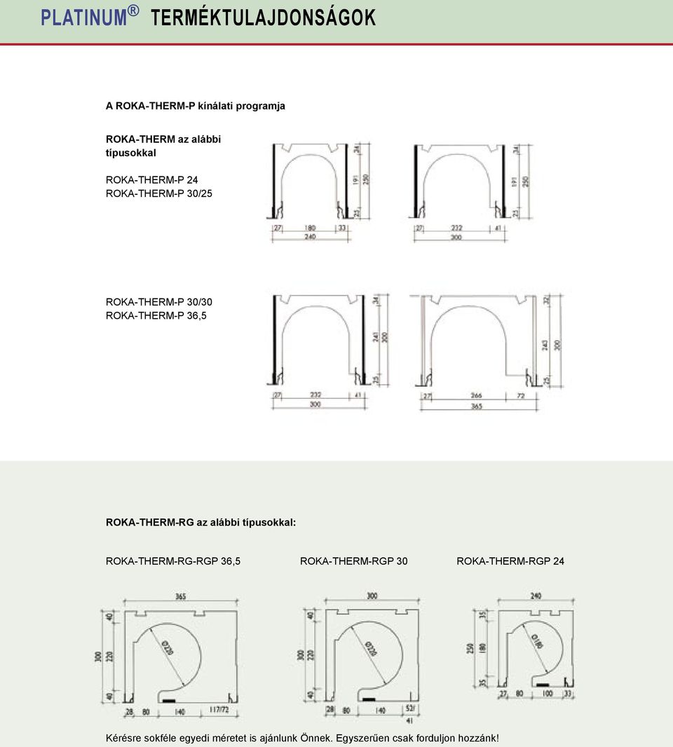 ROKA-THERM-RG az alábbi típusokkal: ROKA-THERM-RG-RGP 36,5 ROKA-THERM-RGP 30