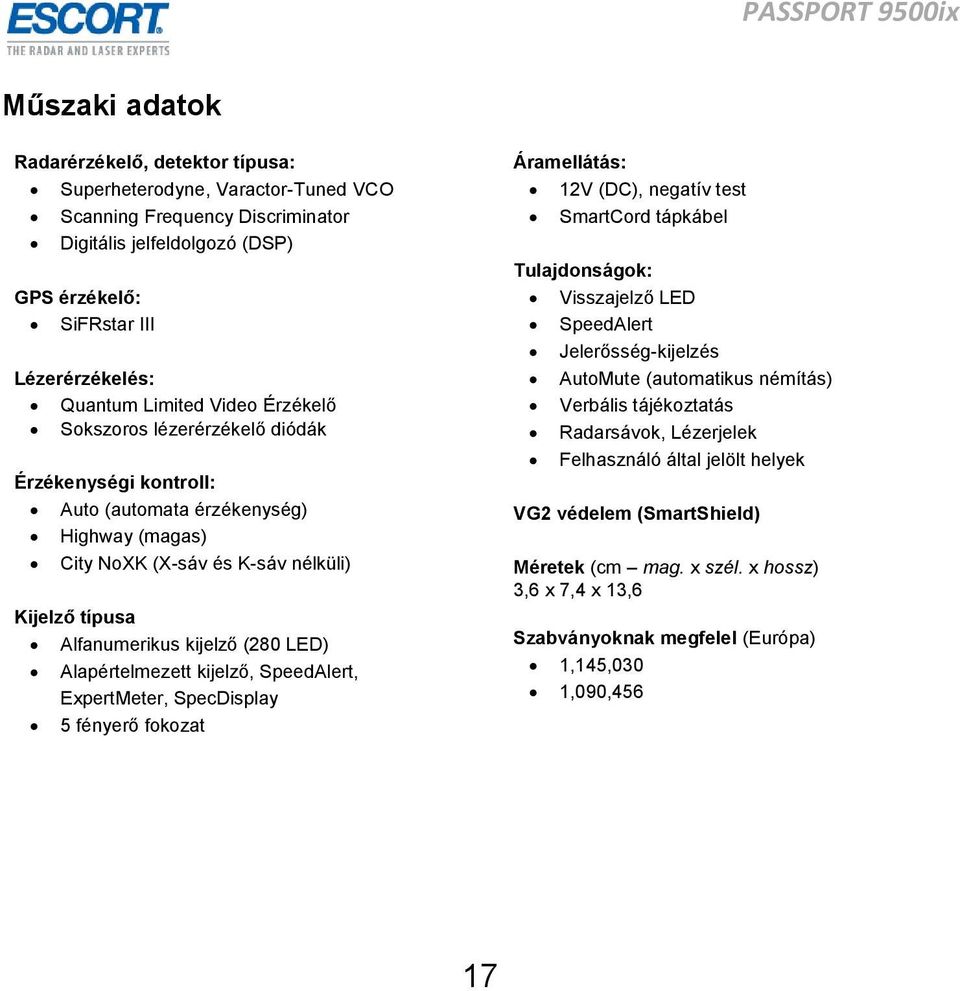 LED) Alapértelmezett kijelző, SpeedAlert, ExpertMeter, SpecDisplay 5 fényerő fokozat Áramellátás: 12V (DC), negatív test SmartCord tápkábel Tulajdonságok: Visszajelző LED SpeedAlert