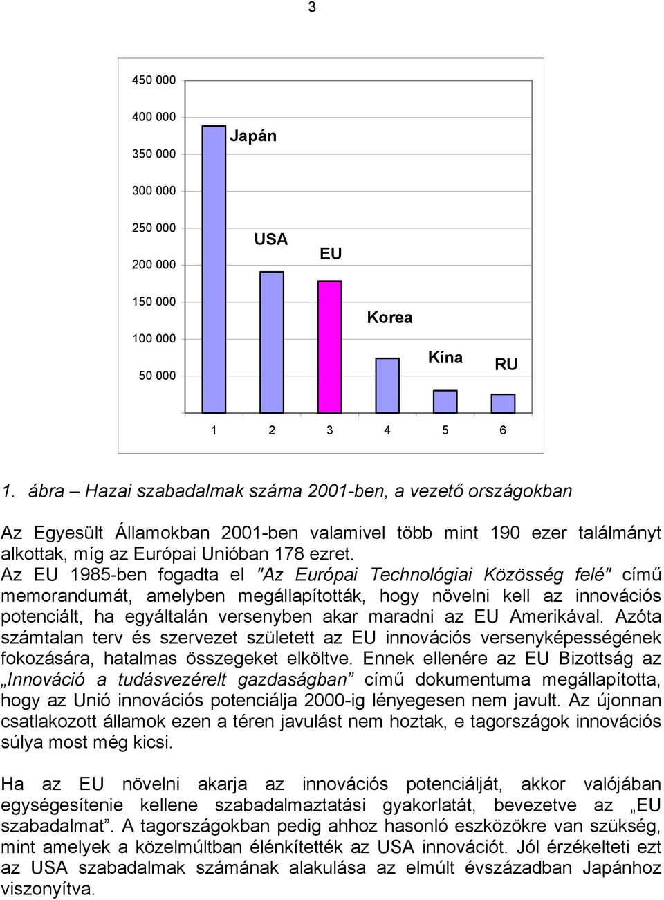 Az EU 1985-ben fogadta el "Az Európai Technológiai Közösség felé" című memorandumát, amelyben megállapították, hogy növelni kell az innovációs potenciált, ha egyáltalán versenyben akar maradni az EU