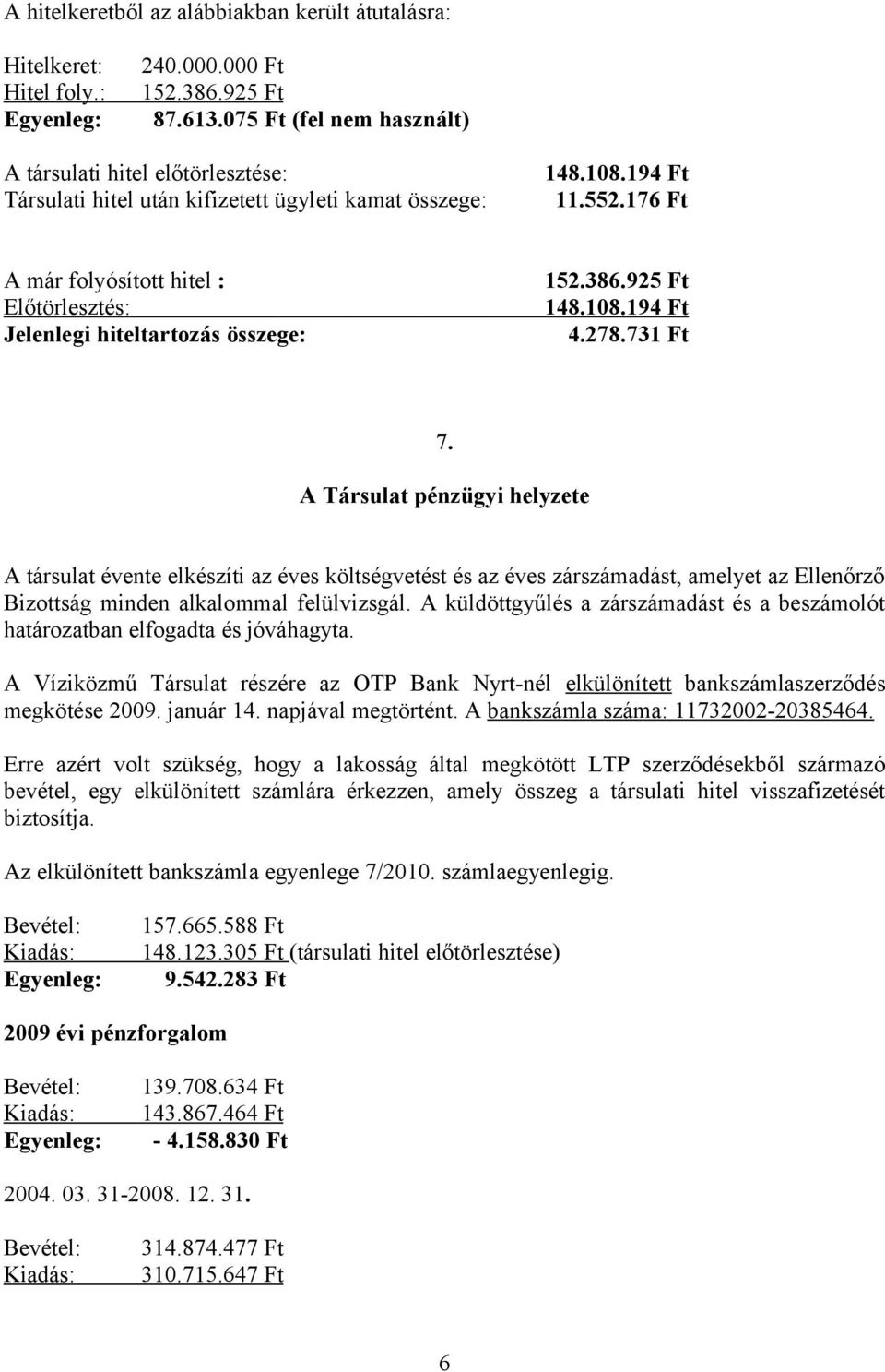 925 Ft Előtörlesztés: 148.108.194 Ft Jelenlegi hiteltartozás összege: 4.278.731 Ft 7.