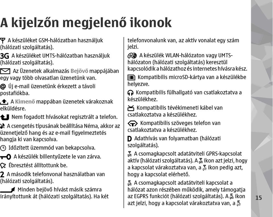 Nem fogadott hívásokat regisztrált a telefon. A csengetés típusának beállítása Néma, akkor az üzenetjelző hang és az e-mail figyelmeztetés hangja ki van kapcsolva. Időzített üzemmód van bekapcsolva.