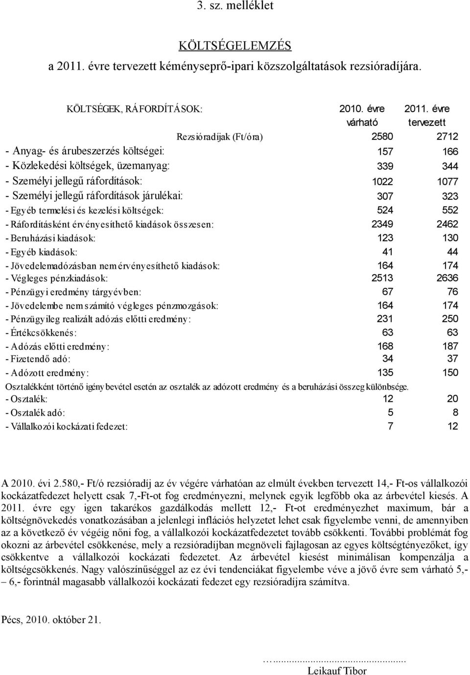 jellegű ráfordítások járulékai: 307 323 - Egyéb termelési és kezelési költségek: 524 552 - Ráfordításként érvényesíthető kiadások összesen: 2349 2462 - Beruházási kiadások: 123 130 - Egyéb kiadások: