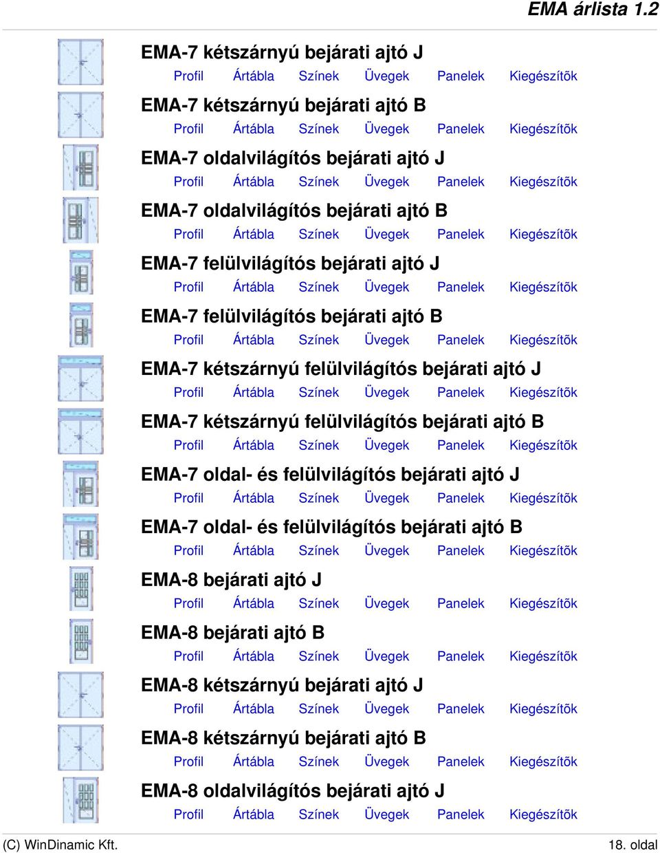 felülvilágítós bejárati ajtó B EMA-7 oldal- és felülvilágítós bejárati ajtó J EMA-7 oldal- és felülvilágítós bejárati ajtó B EMA-8 bejárati