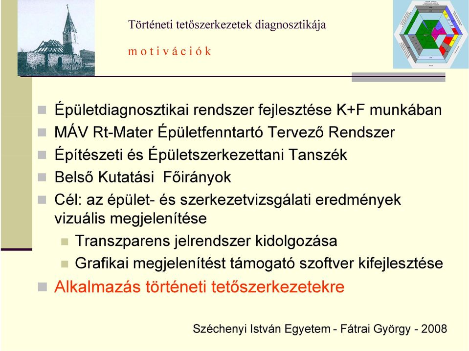 Főirányok Cél: az épület- és szerkezetvizsgálati ti eredmények vizuális megjelenítése Transzparens