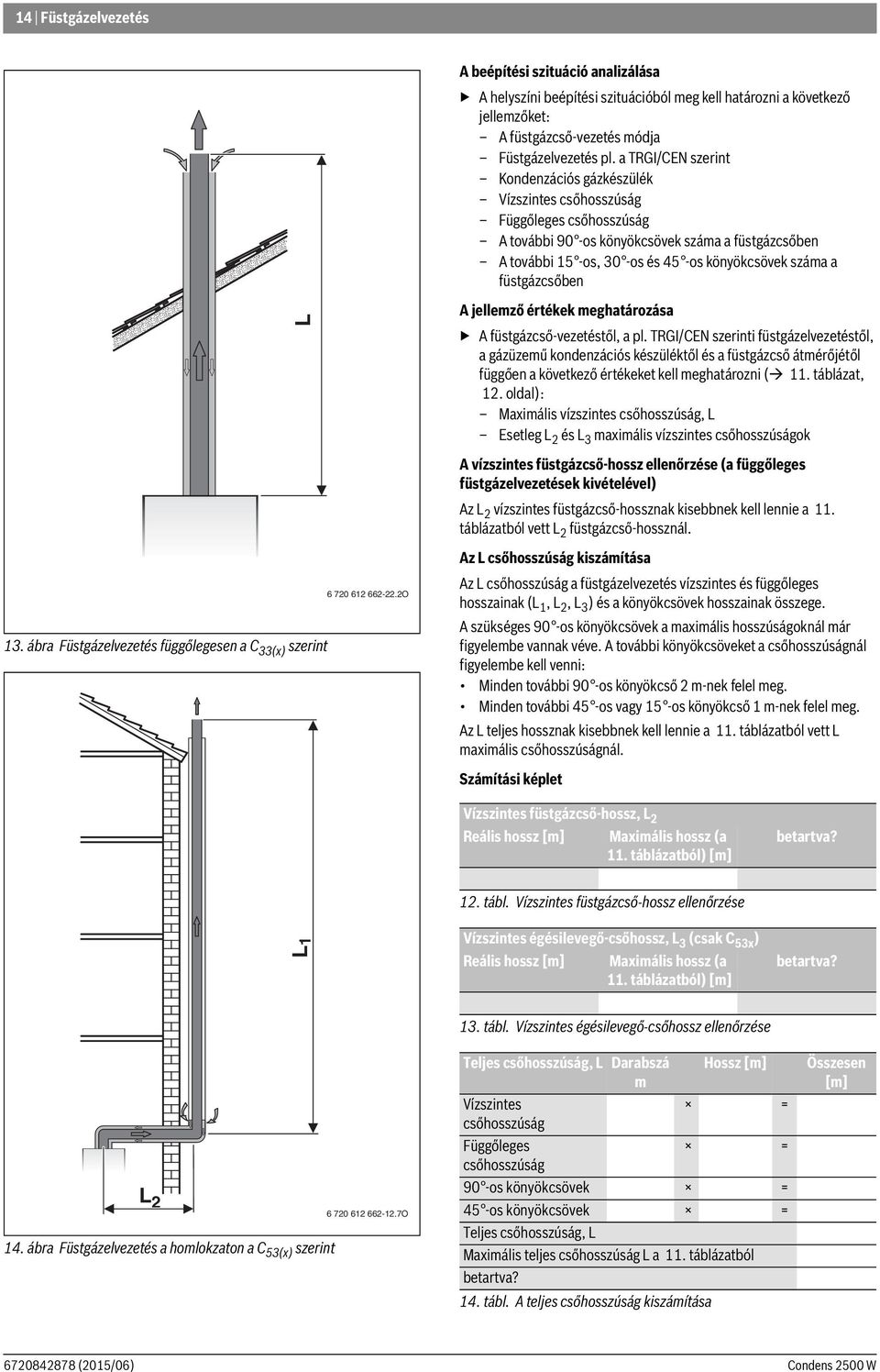 füstgázcsőben L A jellemző értékek meghatározása A füstgázcső-vezetéstől, a pl.