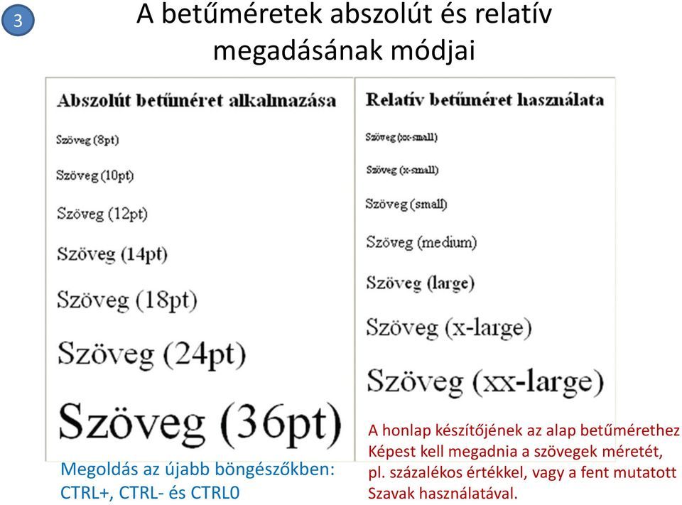 készítőjének az alap betűmérethez Képest kell megadnia a