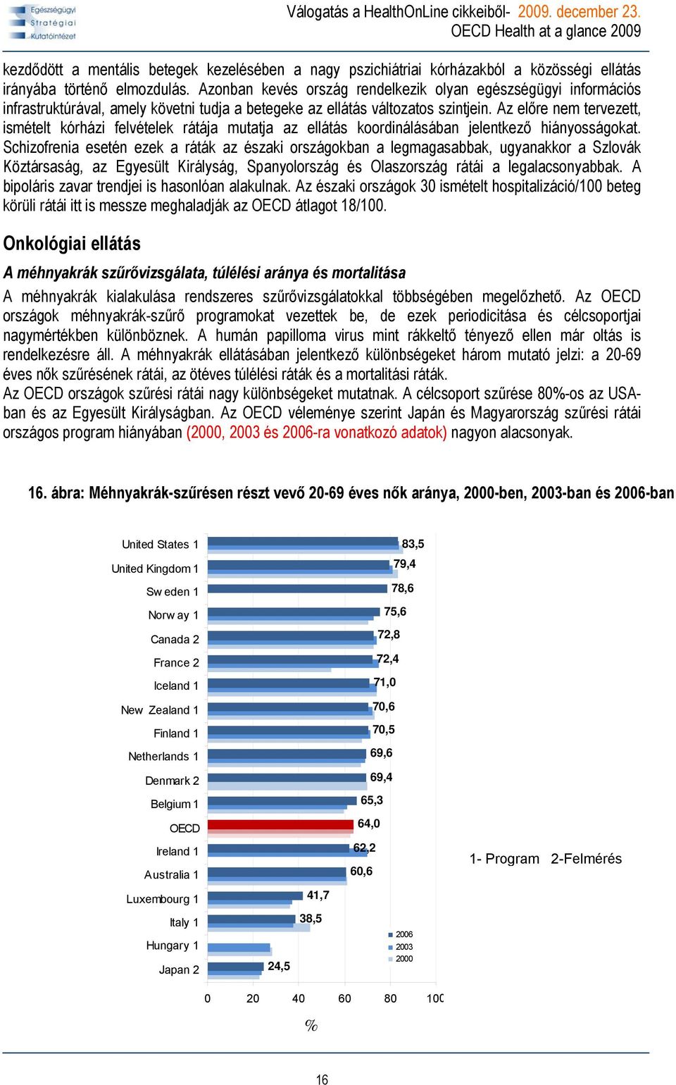 Az előre nem tervezett, ismételt kórházi felvételek rátája mutatja az ellátás koordinálásában jelentkező hiányosságokat.