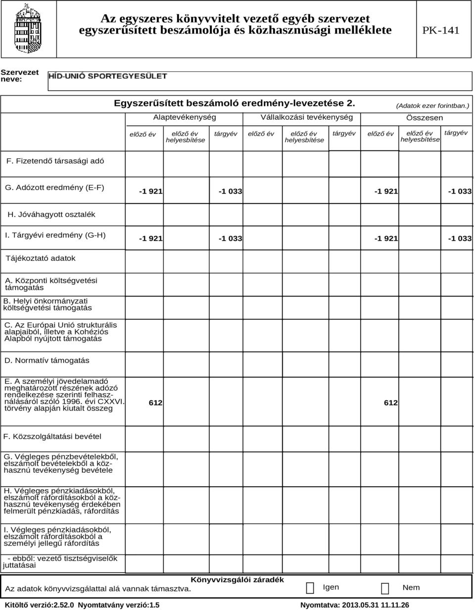 Az Európai Unió strukturális alapjaiból, illetve a Kohéziós Alapból nyújtott támogatás D. Normatív támogatás E.