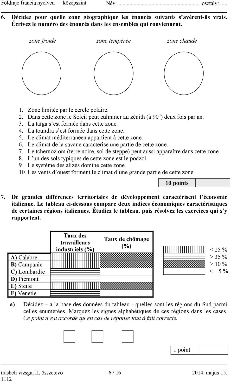 La toundra s est formée dans cette zone. 5. Le climat méditerranéen appartient à cette zone. 6. Le climat de la savane caractérise une partie de cette zone. 7.